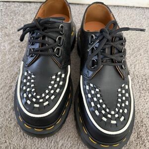 Dr. Martens Black and White Lace-Up Boots
